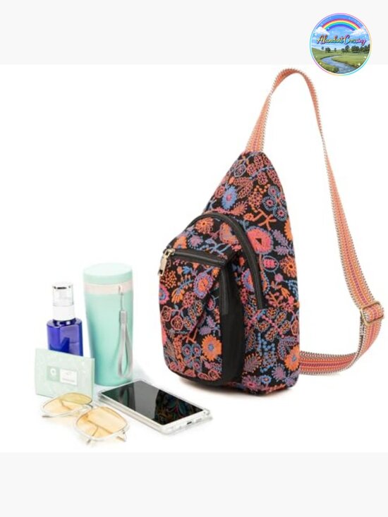 Vintage Embroidered Floral Canvas Backpack for Women Mini Travel Purse main image 4